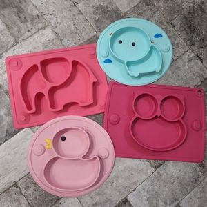 Set of 4 toddler suction plates